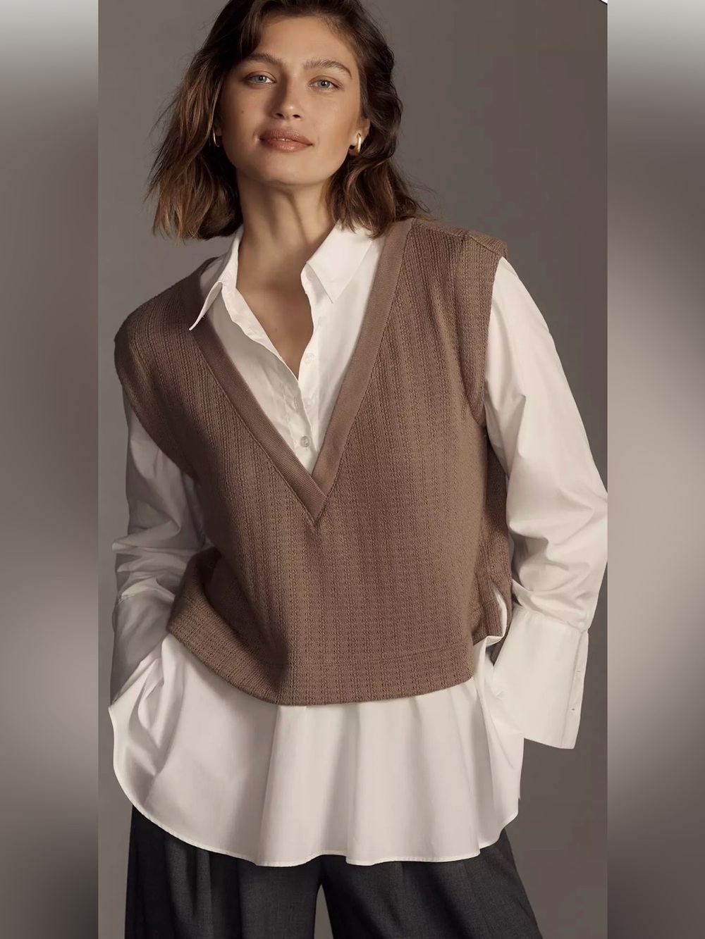 By Anthropologie Twofer Sweater Vest Size Medium